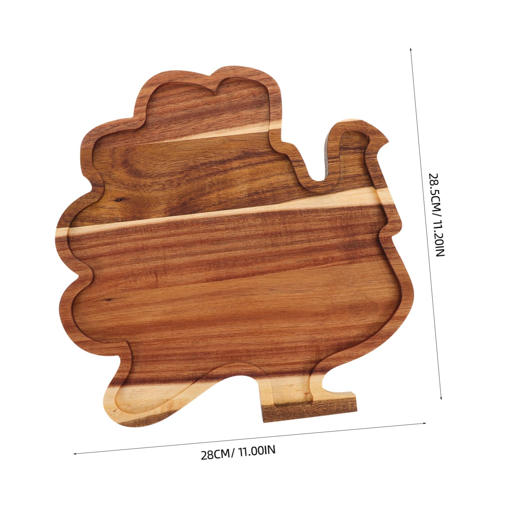 TOYANDONA Bandeja De Madera Maciza para Pavo Bandeja para Servir Postres Quesos De Madera para Cena De Acción De Gracias y Fiestas Navideñas