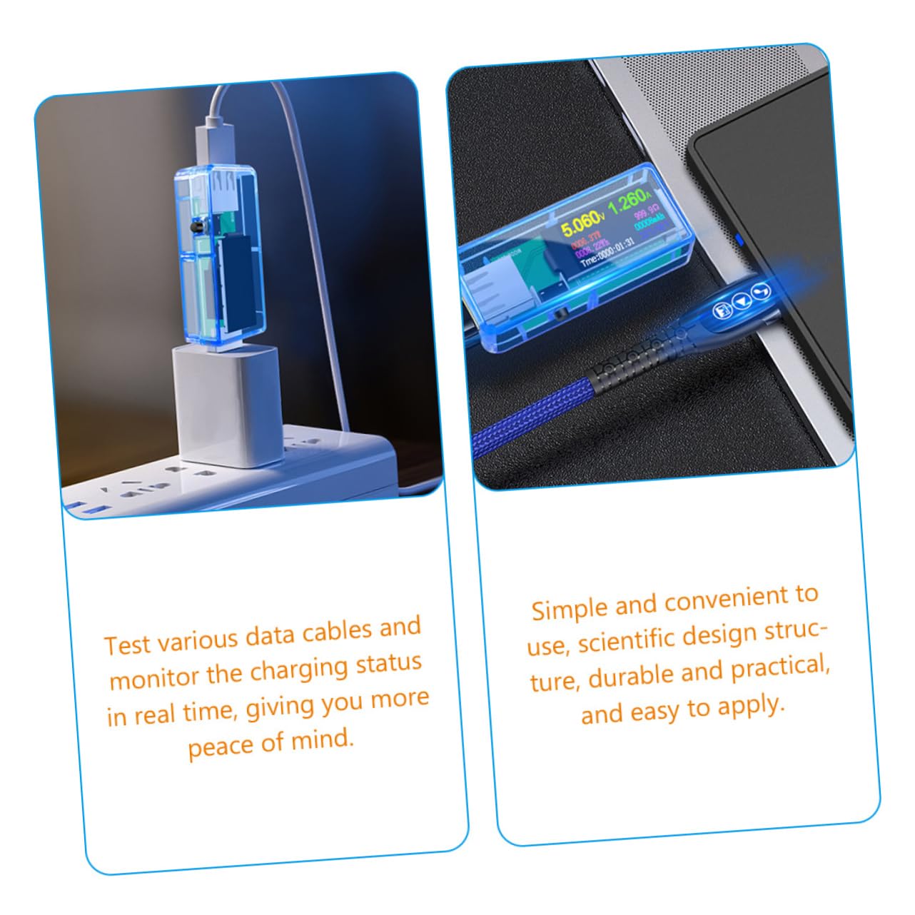 3pcs USB Voltage Tester LCD Display Compact USB Power for Voltage and for Phone Charging and Detection