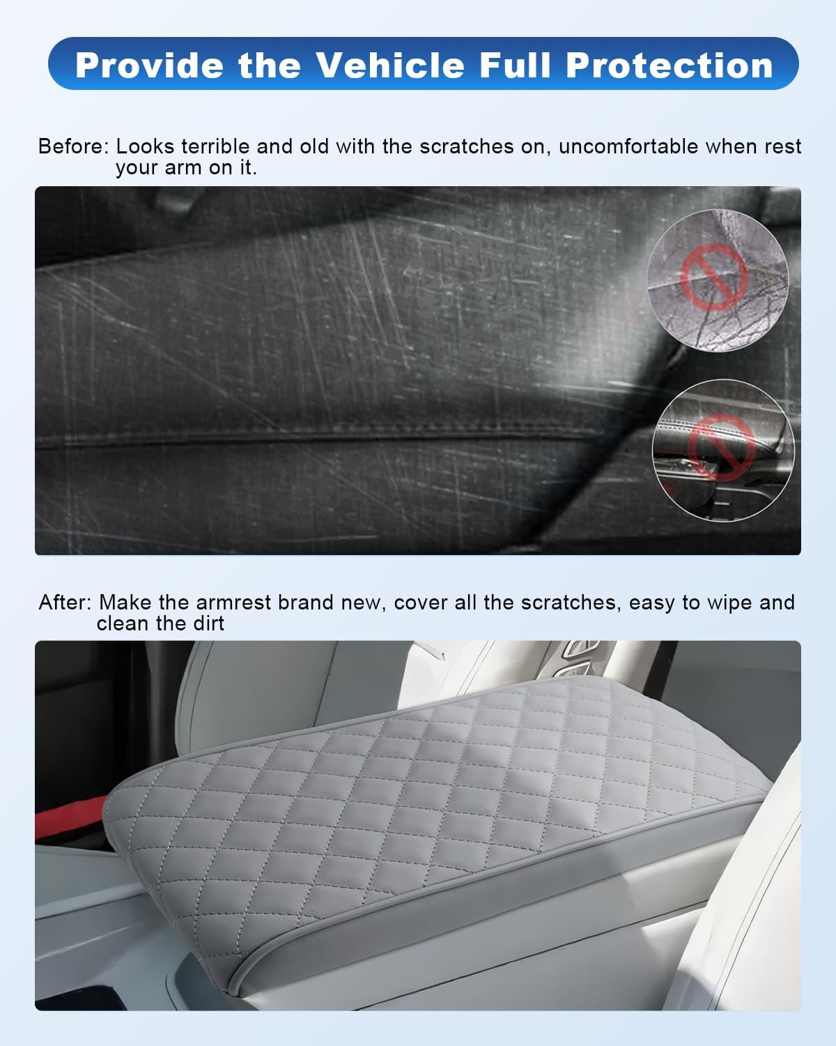 CDEFG for 2024 2025 2026 Hyundai Santa Fe Center Console Cover Compatible with 2024-2026 Hyundai Santa Fe MX5 Accessories Armrest Cover Middle Console Pad(Require Armrest Lid Removal)