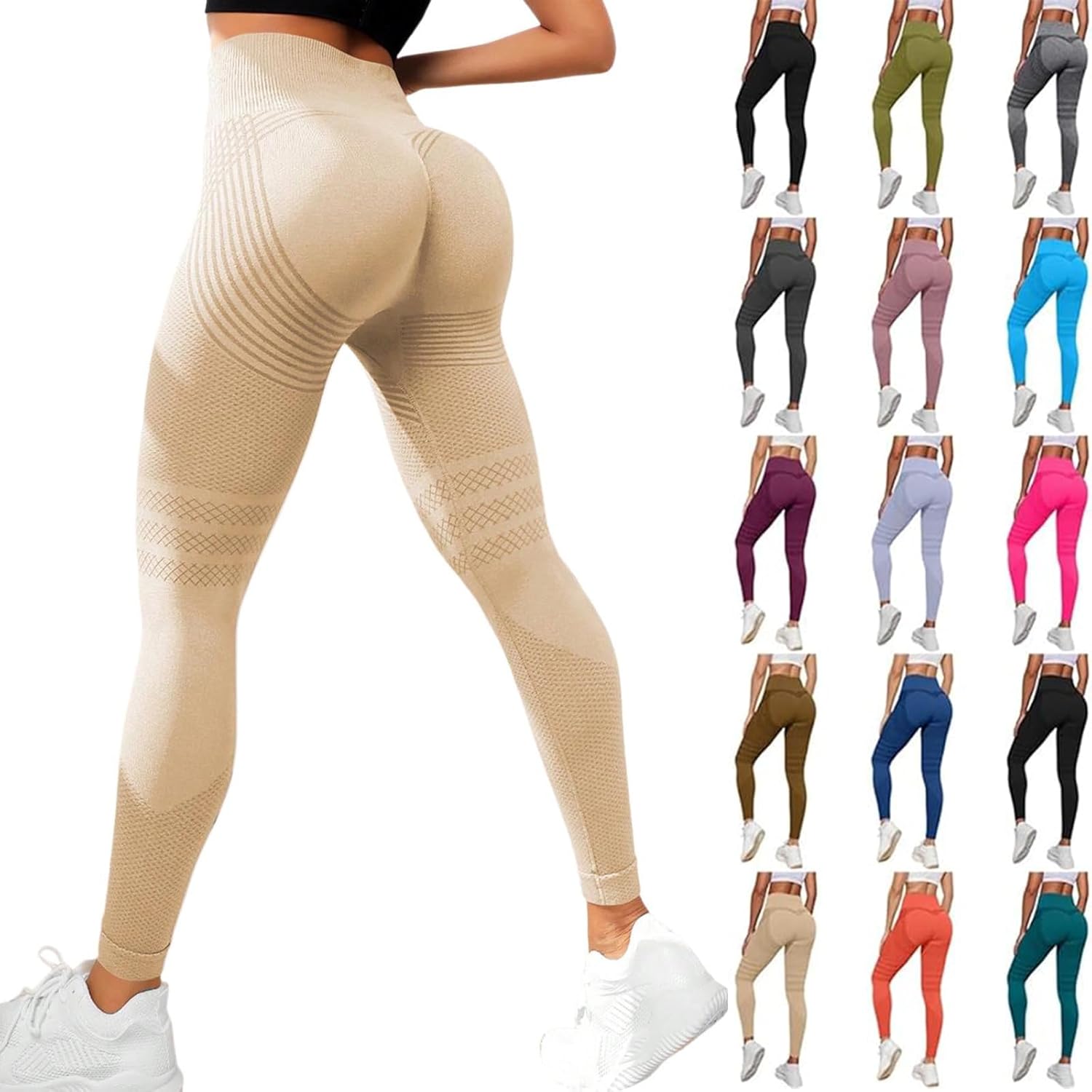 Solenao Leggins 3D Anticellulite Donna Leggings 3d Anticellulite Fittabella Push Up Sculpture Lipedema a Compressione Controllo Graduata Anti Vita Alta Senza Cuciture Donna Fitness Yoga Pantacollant
