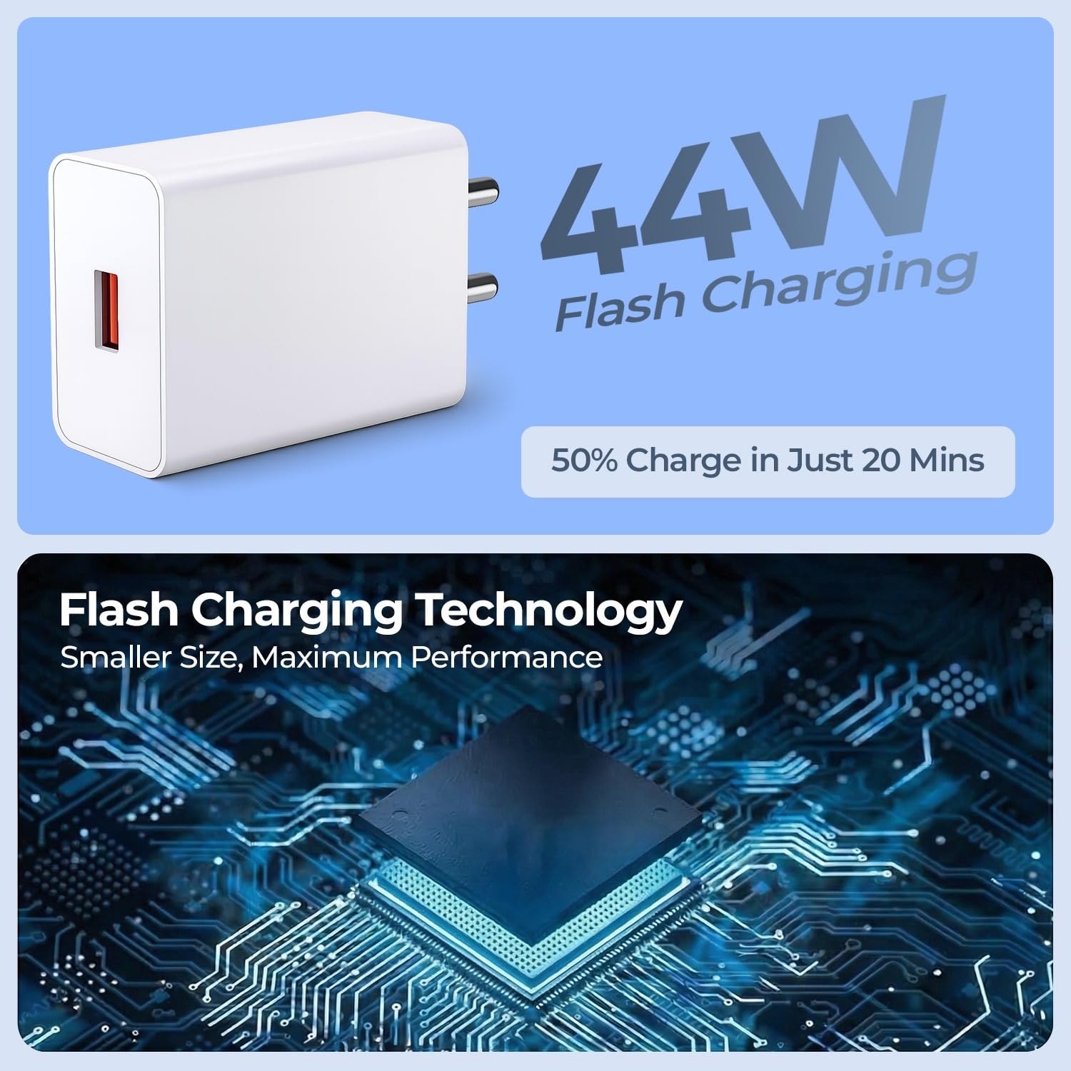 UNIGEN 44W Flash Charge USB Fast Charger Compatible with Vivo V21, V20, Y73, Y100, T2, T1,T4X,Lite/Ultra/T3/3X/Pro/T2X,Z10/10X/5G,9X,9S,Lite,7 Pro,Y28S/28E/39/19E (White) — Amazon image 2