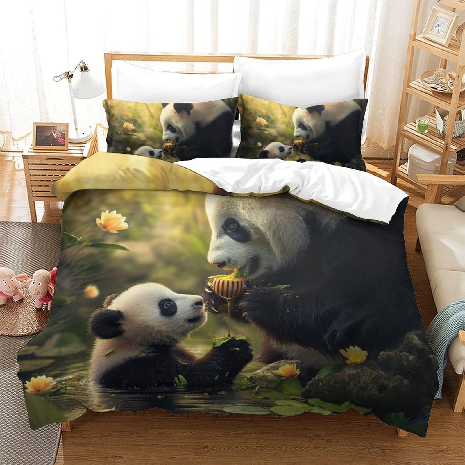Housse de couette panda géant pour chambre parentale cocooning douce