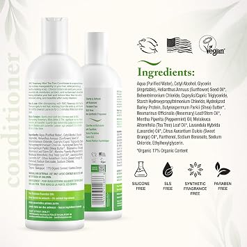 Beauty Without Cruelty Shampoo and Conditioner Set, Clarifying Rosemary Mint Tea Tree Aromatherapy Hair & Scalp Treatment, SLS-Free, Vegan-Friendly & Cruelty-Free, 16 Oz Ea