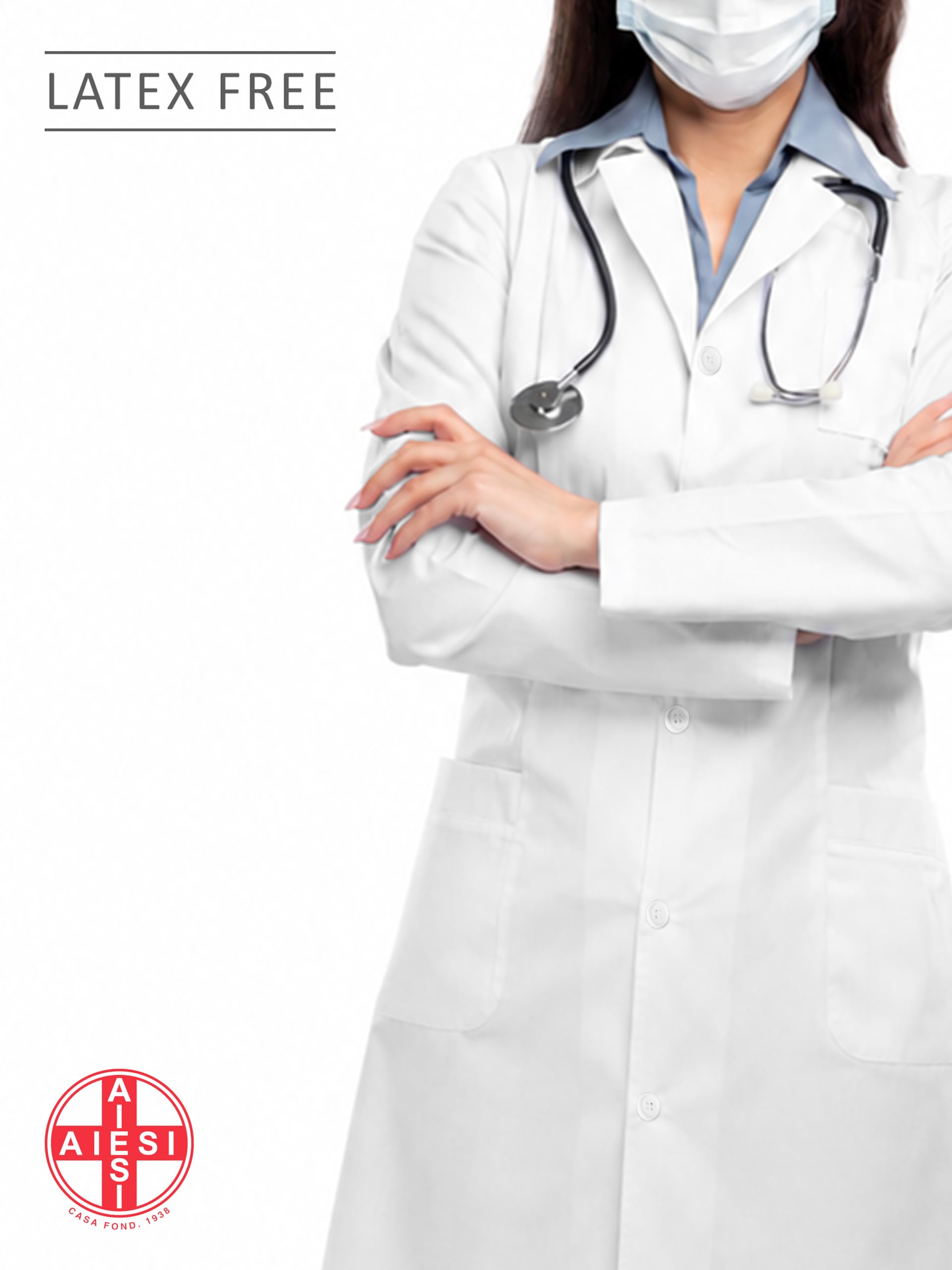 AIESI® Camice medico e da laboratorio per donna bianco in cotone 100% sanforizzato