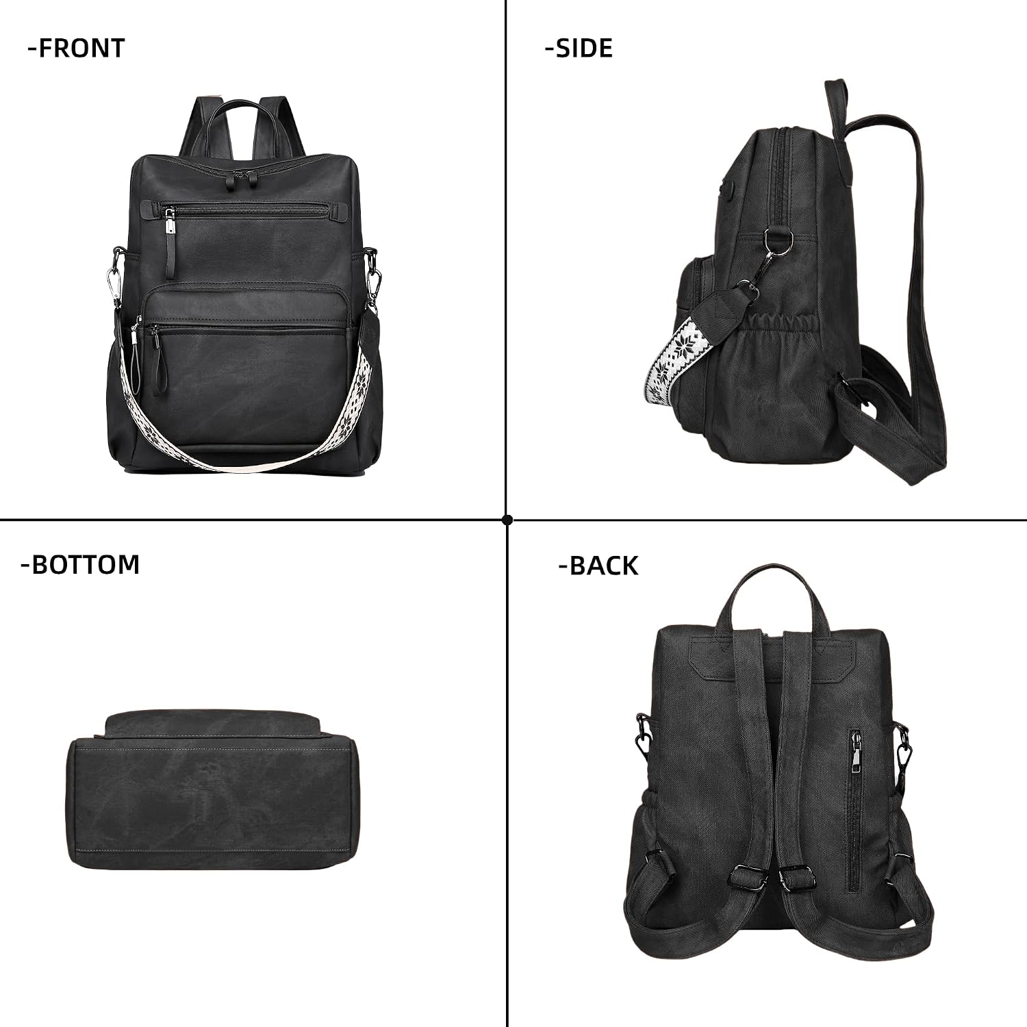 Dora & Liz Backpack Purse for Women, Pu Leather Designer Travel Backpack, Fashion Work Ladies Shoulder Bag Handbag