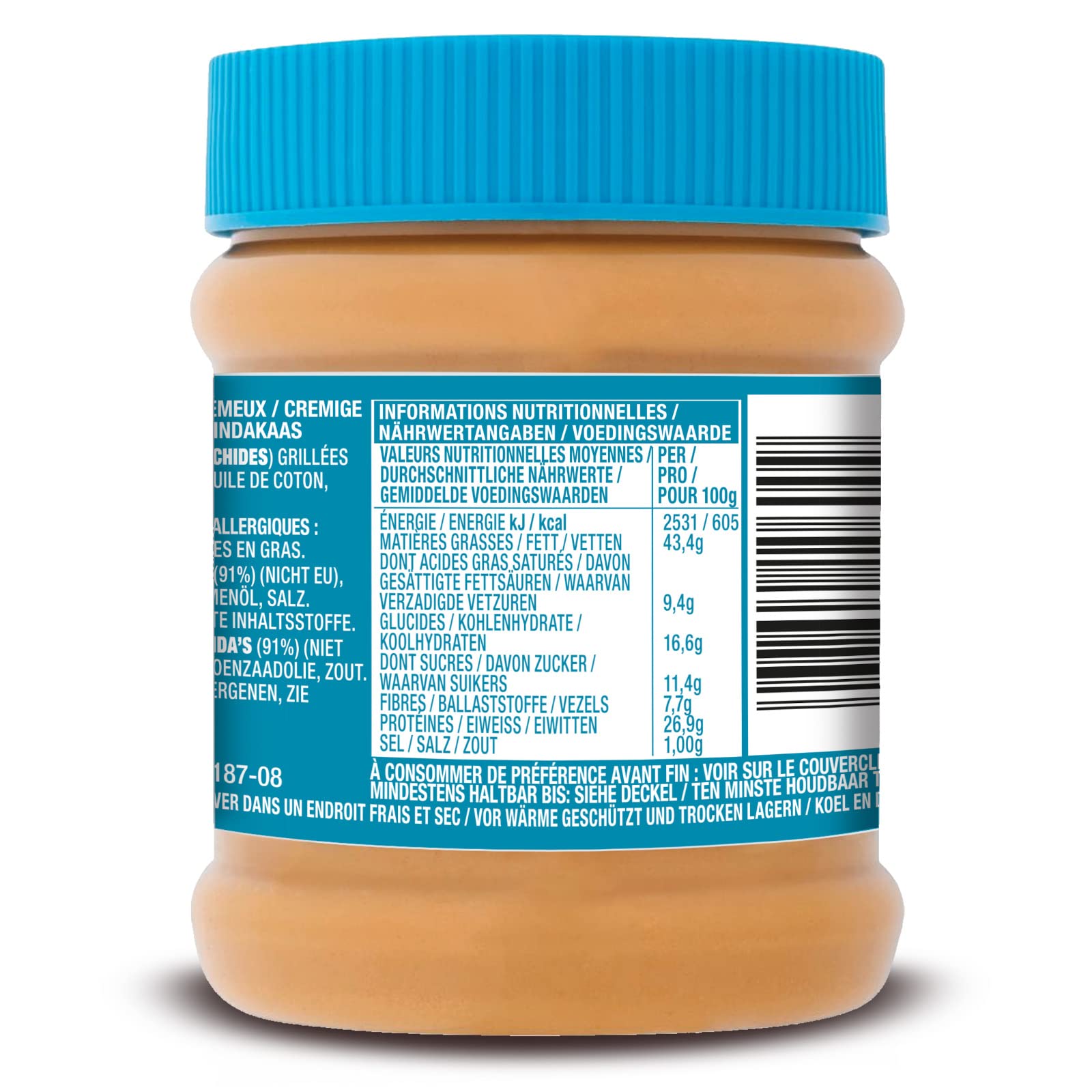 SKIPPY 2 x 340 g masło orzechowe "kremowe" masło orzechowe bez oleju palmowego bardzo gładkie i 91% orzeszki ziemne bez kawałków pyszne masło orzechowe o pełnym i kremowym smaku