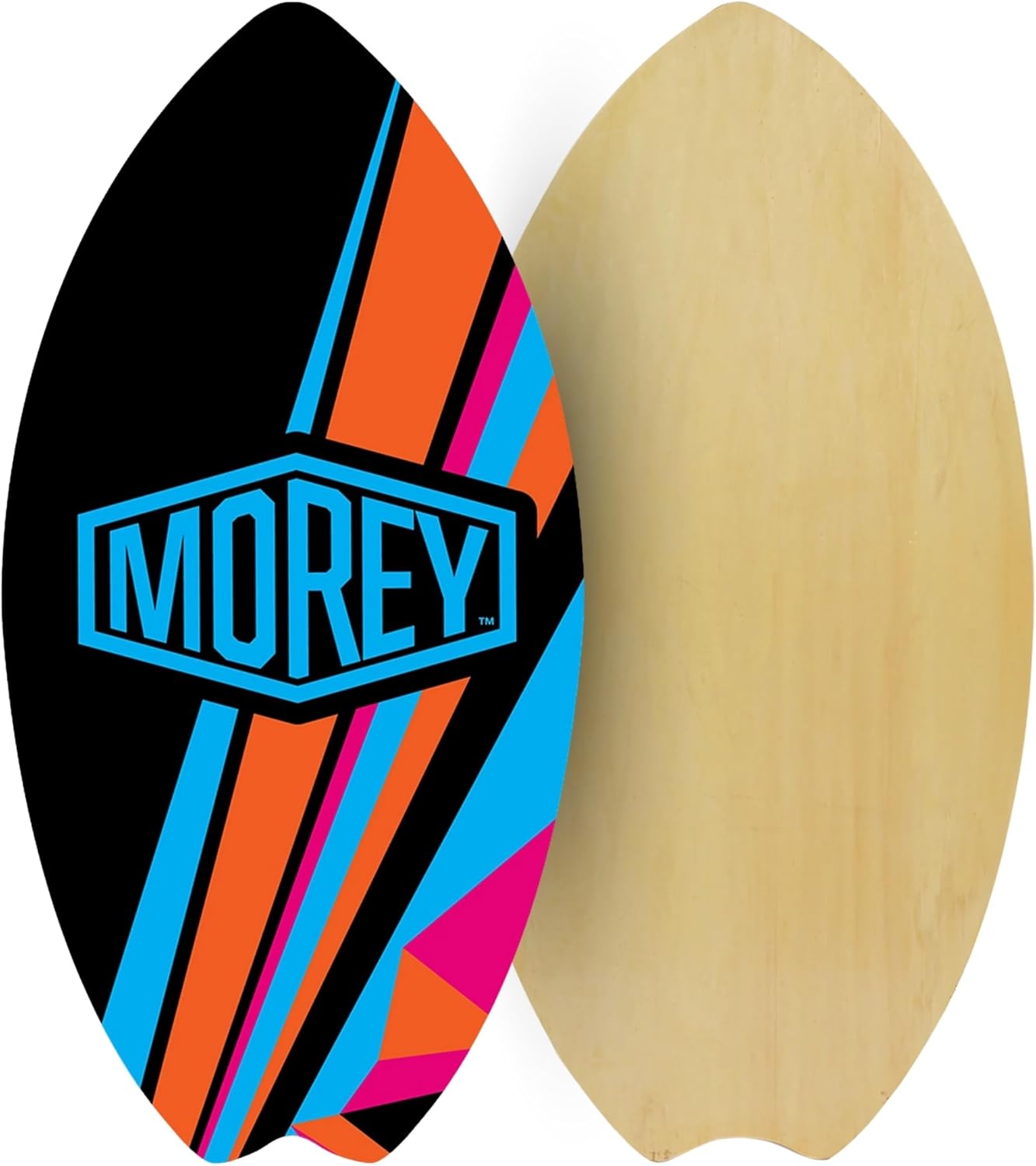 Morey® Skimboard – 37.5” with Swallow Tail, Multilayer Wood Core, Protective Shiny Resin & Rocker Nose for Beginners to Intermediates (80–160 lbs), Unisex.