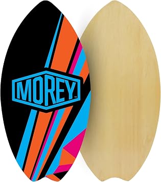 Morey Skimboard 37.5 with Swallow Tail, Multilayer Wood Core, Protective Shiny Resin & Rocker Nose for Beginners to Intermediates 80160 lbs, Unisex.