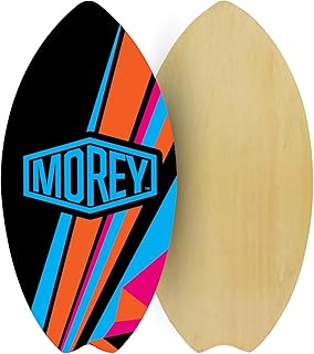 Morey® Skimboard – 37.5” with Swallow Tail, Multilayer Wood Core, Protective Shiny Resin & Rocker Nose for Beginners to Intermediates (80–160 lbs), Unisex.