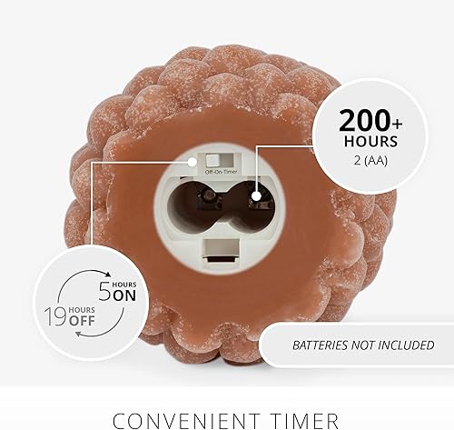 Miniatura 45 de Luminara Pinecone - Velas sin llama, con acabado marrón tiza, figuras de cono de pino, velas LED sin perfume, funcionan con pilas, con temporizador