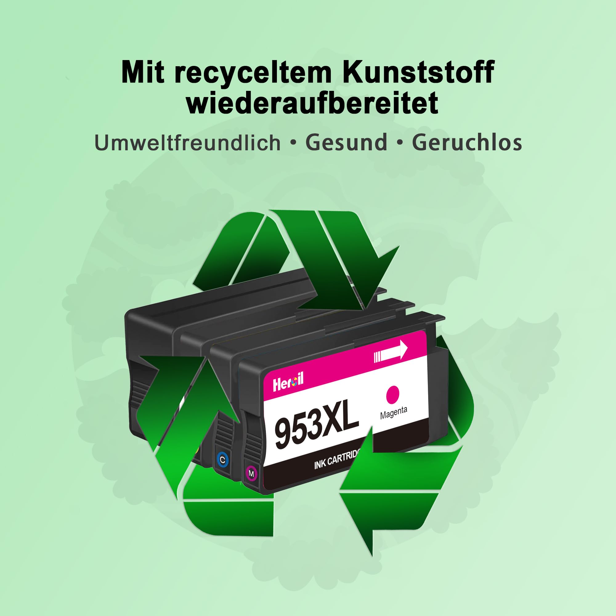 953 XL Druckerpatronen Multipack – Kompatibel Für HP OfficeJet Pro Reihe, 4er Pack (Schwarz, Cyan, Magenta, Gelb), Hohe Reichweite