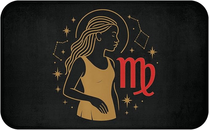 Virgo Zodiac Bath Mat, Astrological Home Decor, Bathroom Accent Rug, Zodiac Gift for Her, Astrology Bath Accessories
