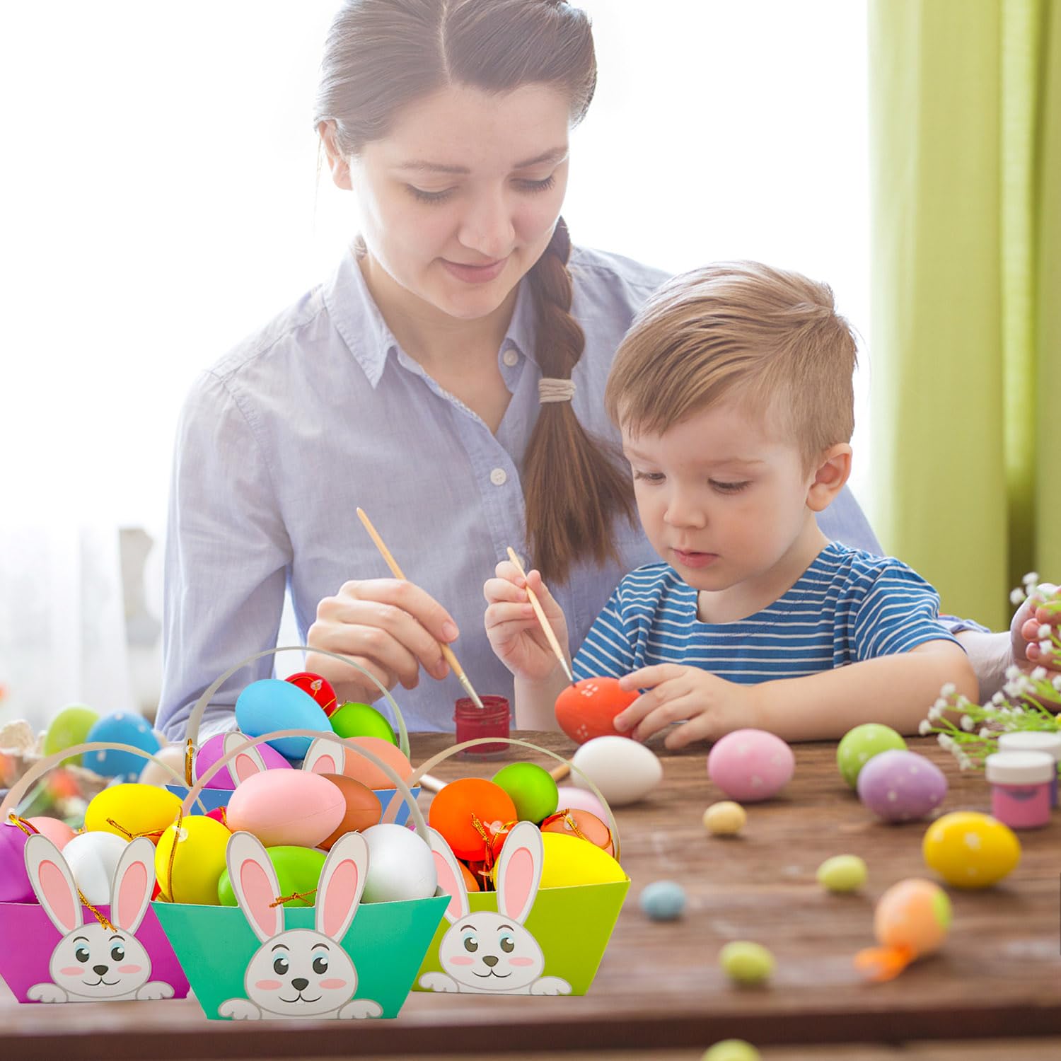 Panier De Pâques ZDQC Lot De 12 Paniers De Pâques En Papier - Kit De Bricolage - Nid De Pâques à Bricolage De Paques