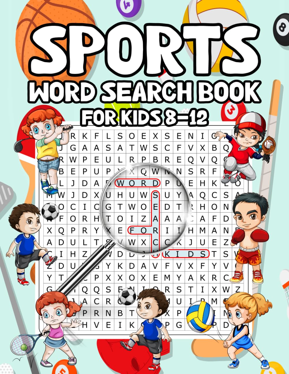Sports Word Search Book For Kids 8-12: Large Print 80 Sports Word Search Puzzles with Fun Facts to Build Vocabulary, Focus, and Spelling