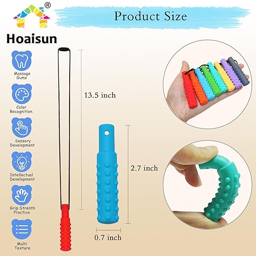 Miniatura 4 de Collares sensoriales masticables para niños y niñas, paquete de 8 collares masticables para niños sensoriales con autismo, TDAH, SPD, mordeduras,