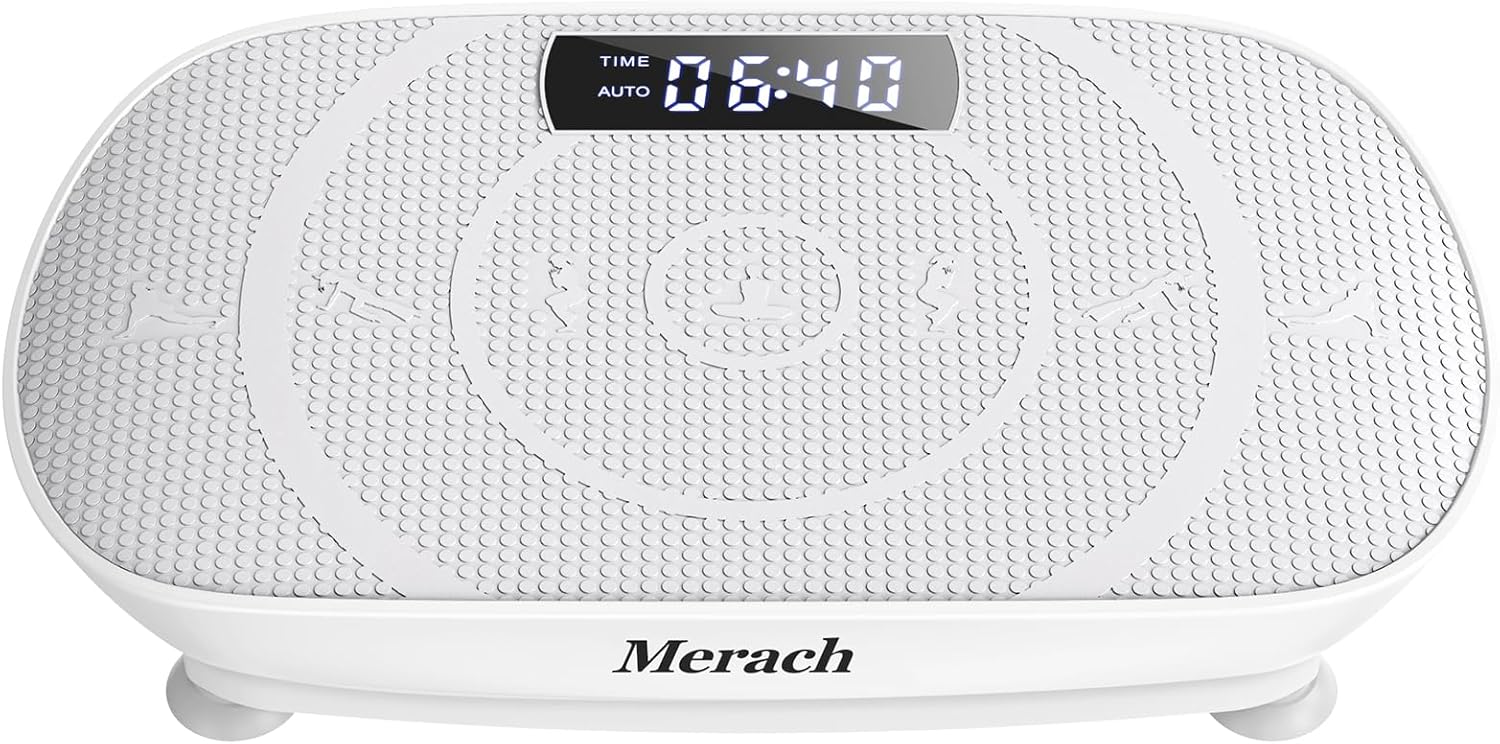 Merach Vibration Plate Exercise Machine, Whole Body Workout Power Vibrate Fitness Platform Vibration Plate Silent Motor Speed Control