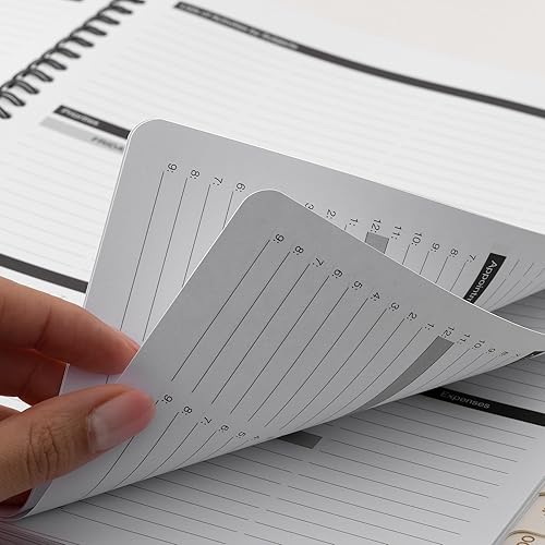 Miniatura 6 de Nekmit Agenda semanal sin fecha encuadernada en espiral, organizador de 3 niveles para 12 meses, planificador diario para el hogar y la oficina, 8.5