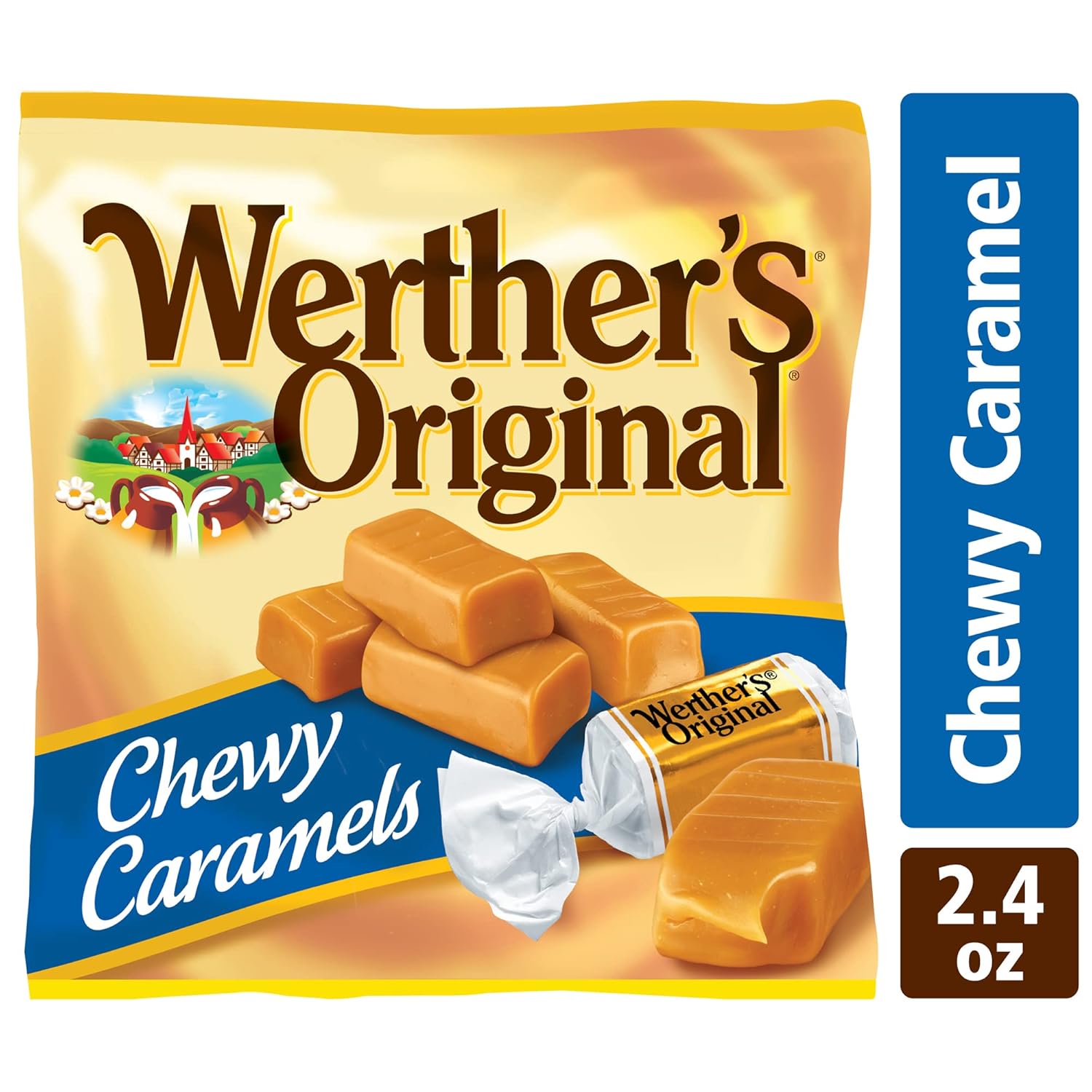 Werther's Original Chewy Caramel Candy, 2.4 Oz Bags (Pack of 12)