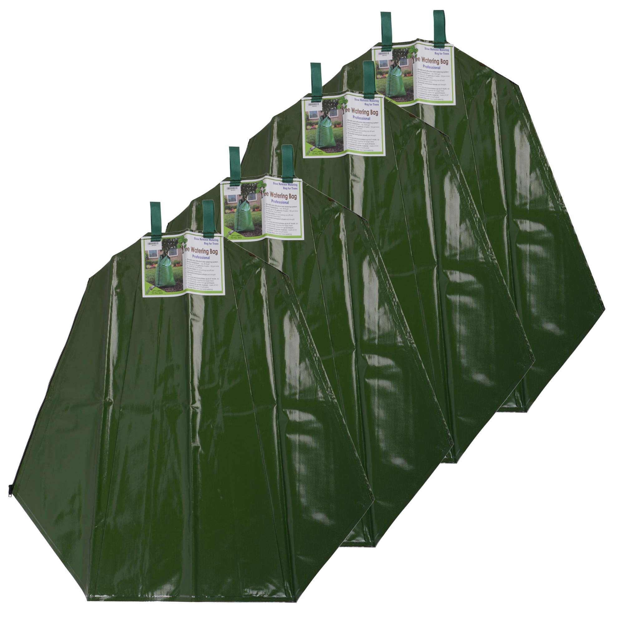Nature by Kolibri - Sacco di irrigazione per alberi, capacità 75 litri, per l'irrigazione a lungo termine degli alberi - sistema a goccia in PVC resistente (4 x 75 litri)