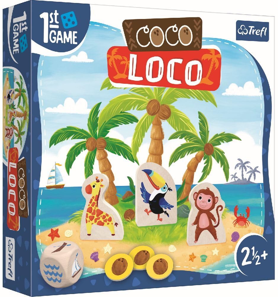 Trefl 02343 First Board Game for the Smallest, Exotic Animals, Cooperative Toddlers, Large Elements, Learning, Game for Children from 2.5 Years Game, Coco Loco