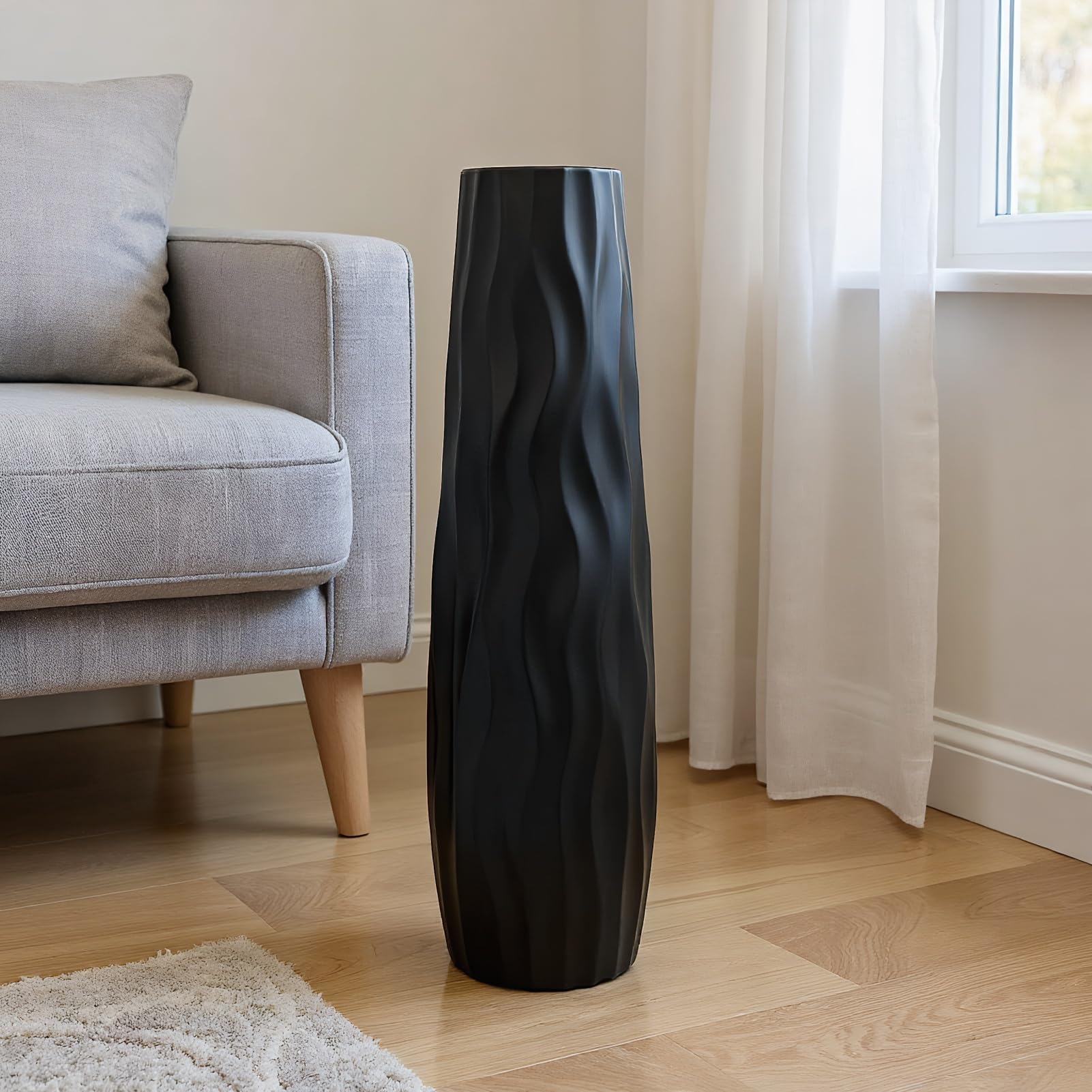 Jarrón Alto Decorativo para Suelo, jarrón de 58 cm, centros de Mesa, decoración Moderna y para Boda, Sala de Estar, Cocina, Lugar de Trabajo, hogar, casa de Campo y Dormitorio