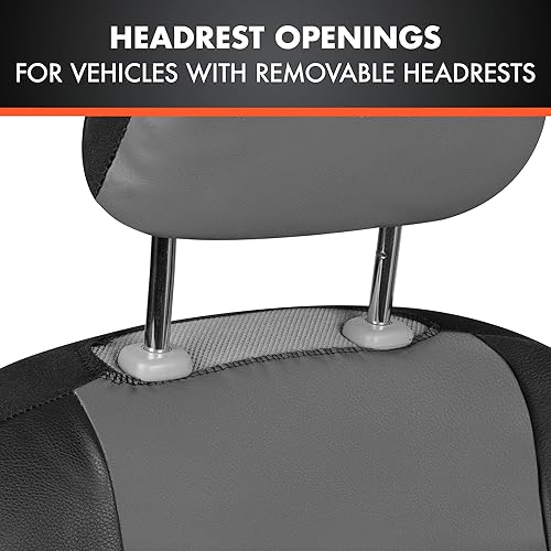 Miniatura 6 de Bdk - Juego completo de fundas de asiento de piel de cocodrilo ajuste universal piel de microfibra premium compatible con airbag protectores de