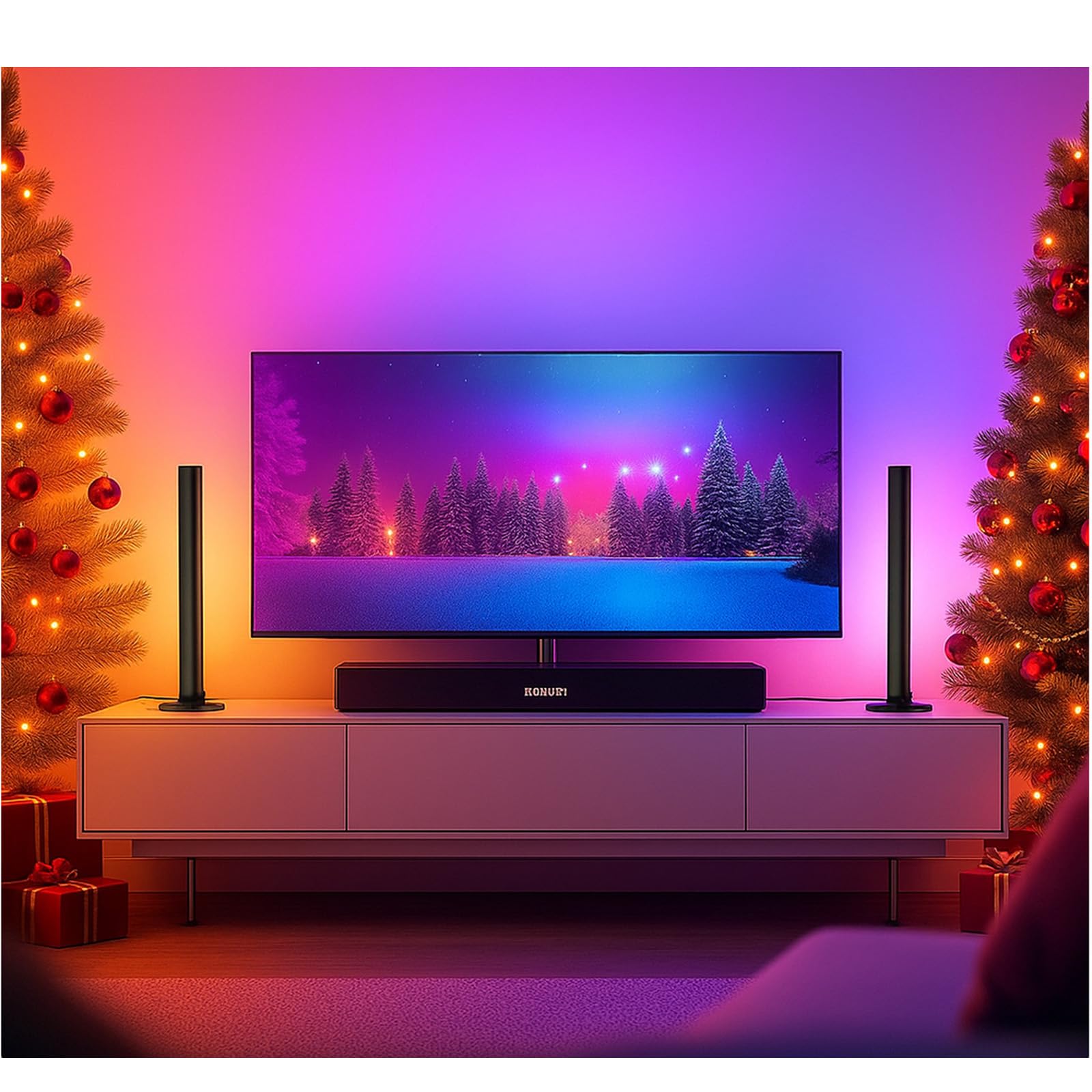 Barras LED RGB para TV y Gaming, 25cm Luces Inteligentes, LED TV Ambilight Sincronizado, Control por App, Decoración para Sala de Juegos e Idea de Regalo VYBE Desk