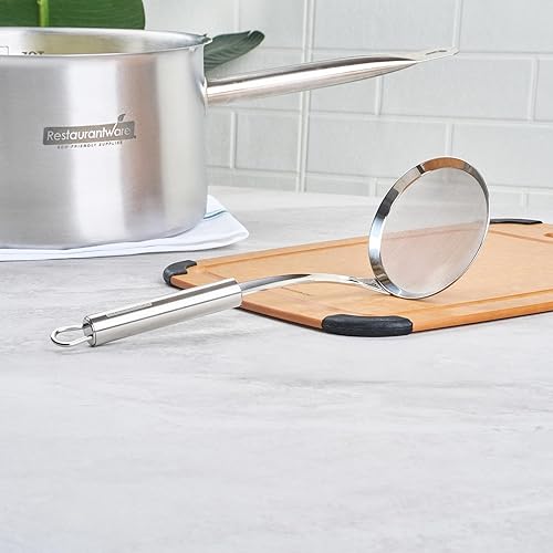 Miniatura 6 de Restaurantware - Tamiz de malla estándar alemán de 3.9 pulgadas, 1 colador de malla fina con mango - Tamiz ultra duradero, lavavajillas, colador de