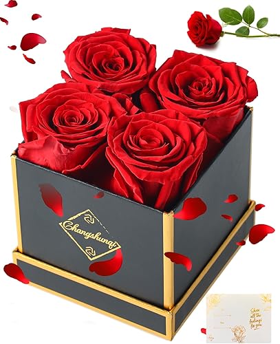 Miniatura 9 de Changshunqi Flores Eternamente Frescas, Rosas Preservadas en una Caja, Flores de Rosa Eterna para Entrega, Rosas Preservadas para Siempre, Regalos