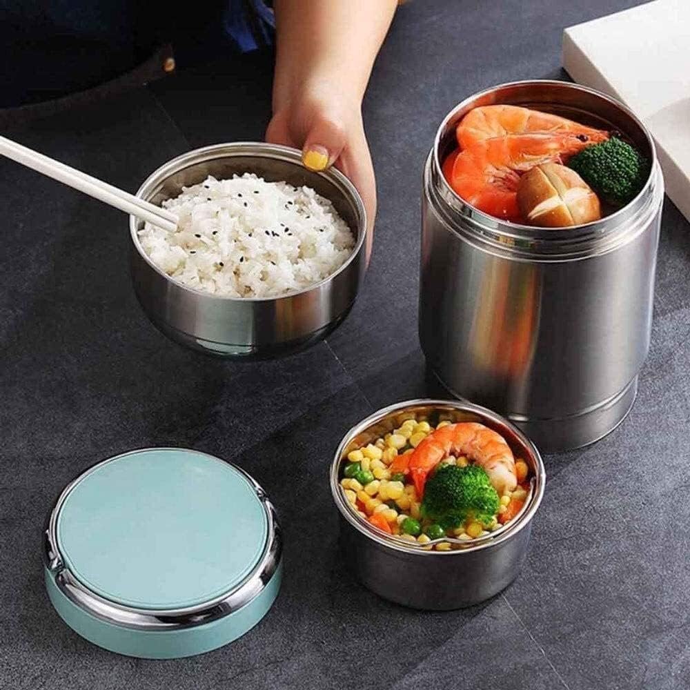 Stainless Steel Vacuum Insulated Flask with Handle Food Storage Soup porridge for Hot Food Can be kept 5-6 hours Carrier Container Bento Box enjoy a hot lunch on the go (Blue 1300ml)