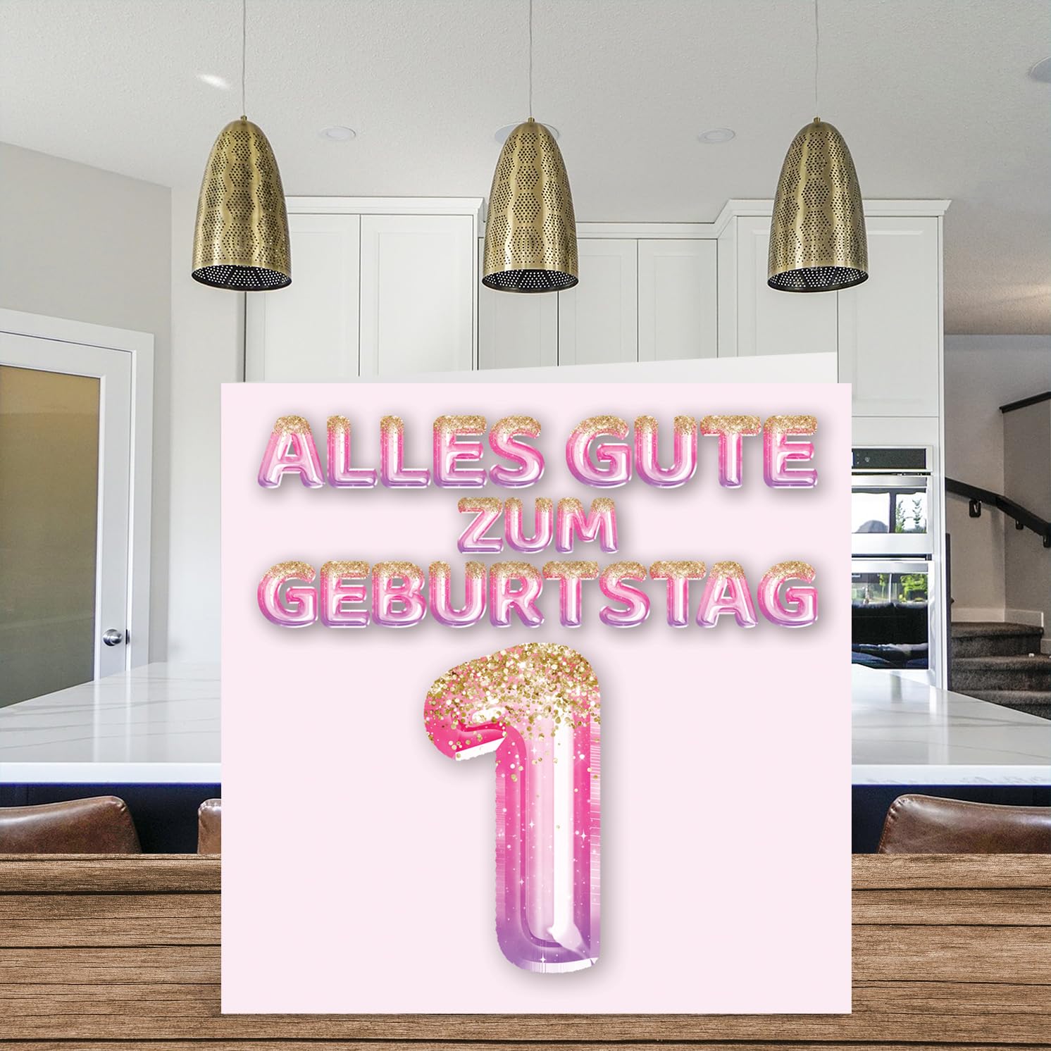 Glitzernde Geburtstagskarte Für Mädchen – Rosa Schleife & Goldene Kugel, Für Tochter, Nichte, Schwester
