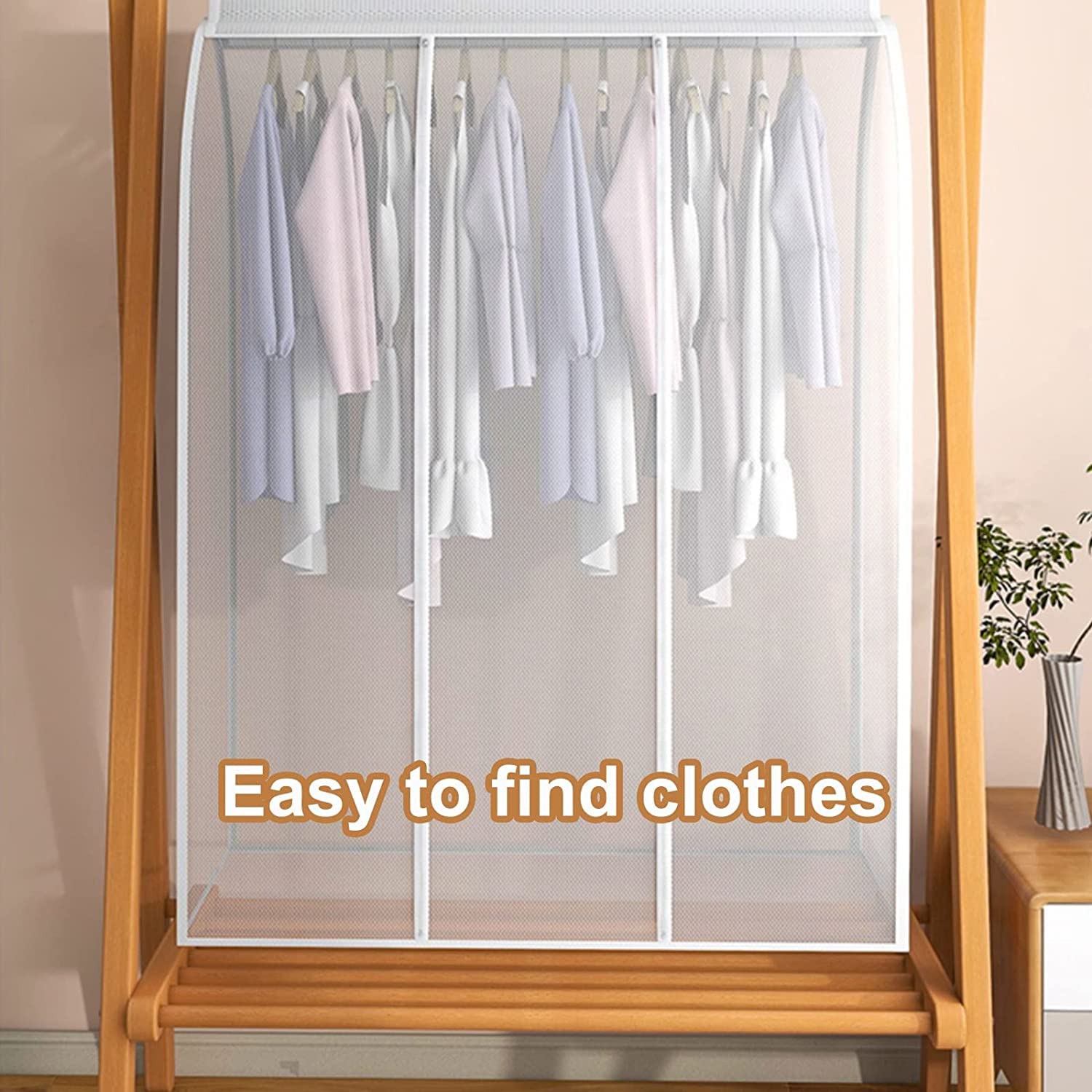 Amazon｜衣類カバー ロング 底閉じ ビニール/PEVA 半透明 カバー