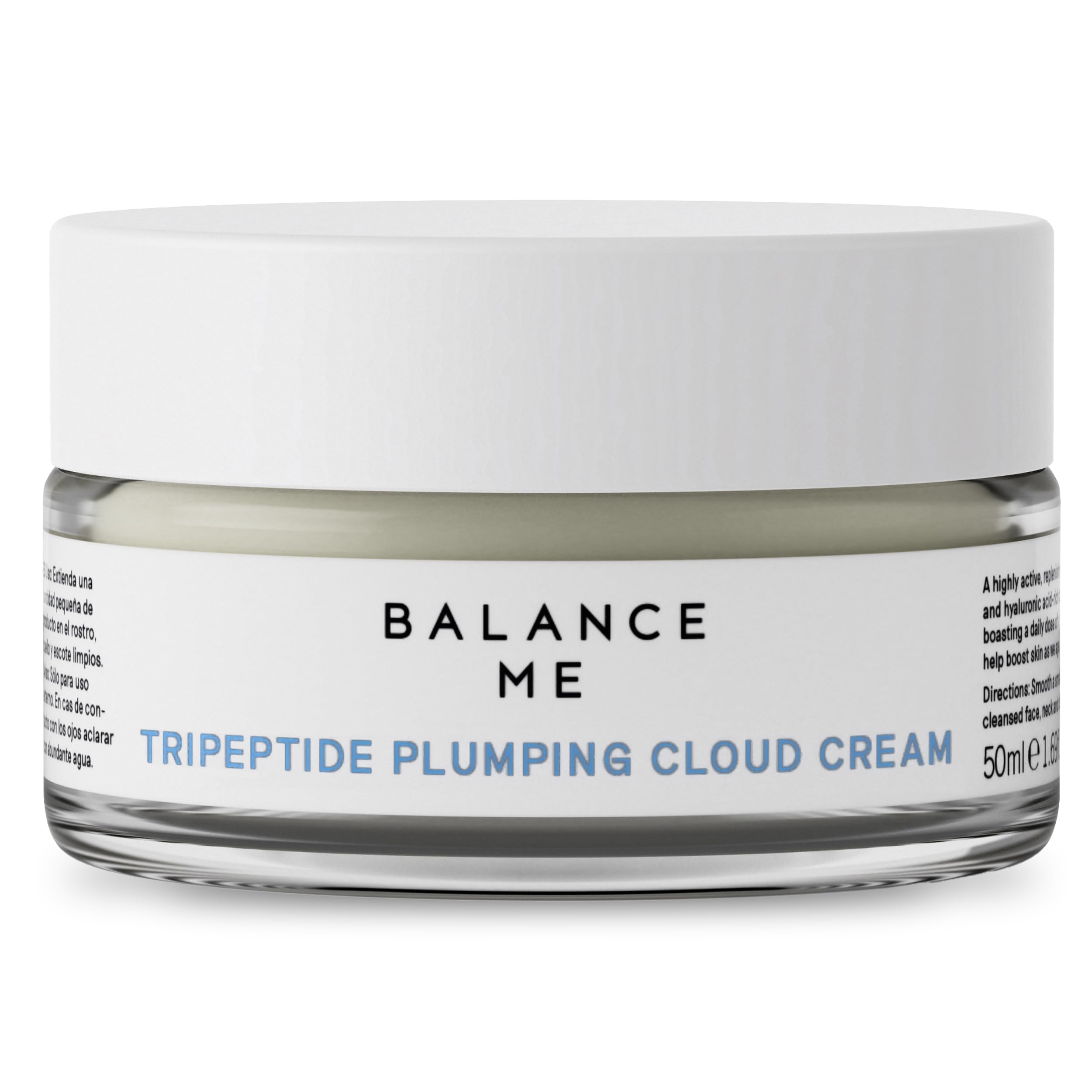 Balance MeTripeptide Plumping Cloud Cream 50ml, 99.9% Natural Skincare, British Made, Vegan, Enriched with potent blend of Tripeptides, Ceramides and Hyaluronic Acid - 50ml
