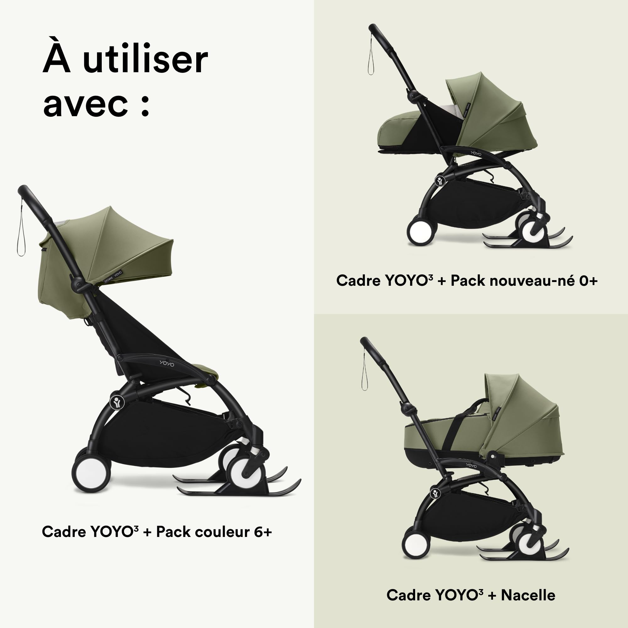 Skis Stokke YOYO - Baladez-vous facilement et en toute sécurité sur la neige - Sac de protection inclus