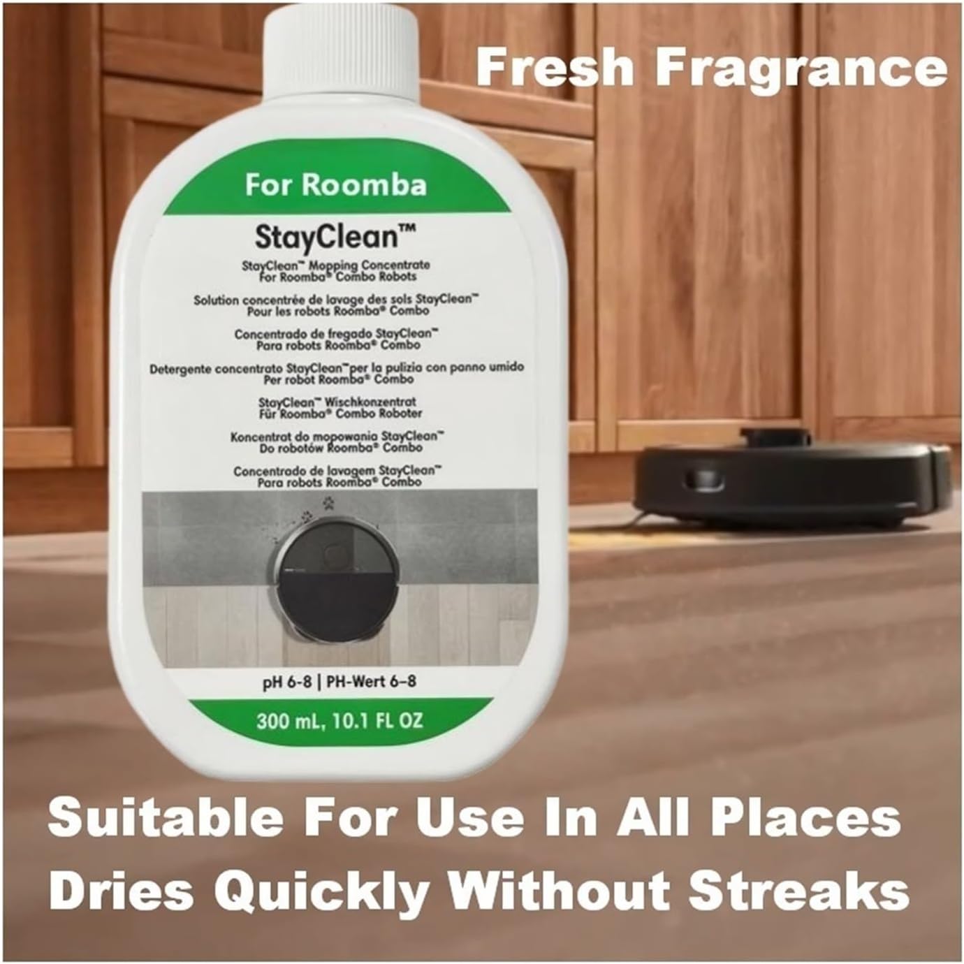 Robot Vacuum Cleaner 300 ML Multi-surface Solution. Compatible With Roomba 104 Combo / 105 VAC AE / 104 Vac / 692 / Plus 405/505 Combo(1pcs)