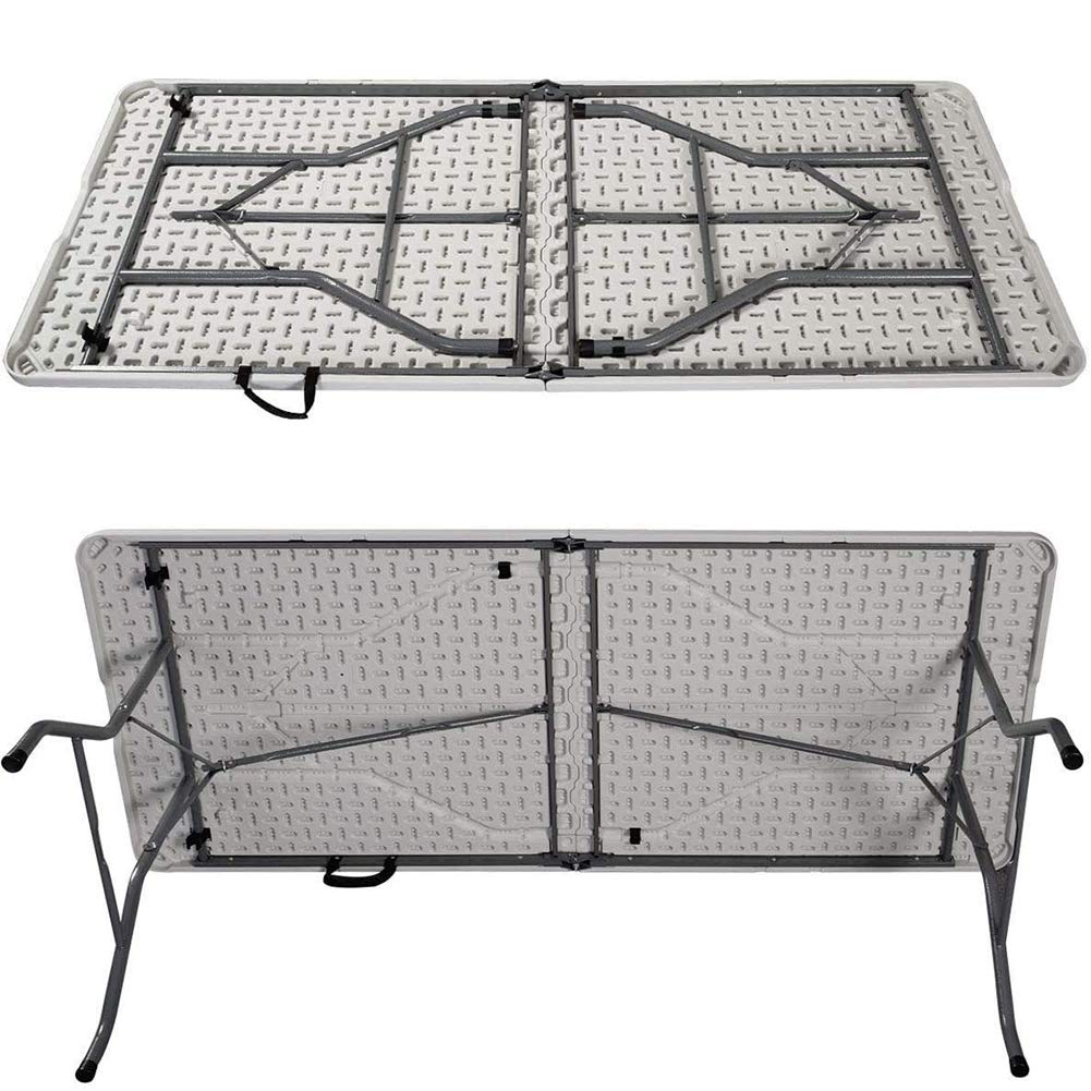 Klaptafel Opvouwbare Heavy Duty Plastic Tafel voor Binnen en Buiten Feesten Picknick Camping, Bruiloft BBQ Catering Tuin Eetkamervouw in Half Draagbare Utility Tafel (Kleur: B