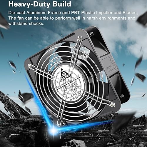 Miniatura 3 de GDSTIME Ventilador AXIAL 15050, 110V 120V AC 5.906 in x 5.906 in x 1.969 in Ventilador, Proyectos de Escape de Ventilación Ventilador de Enfriamiento