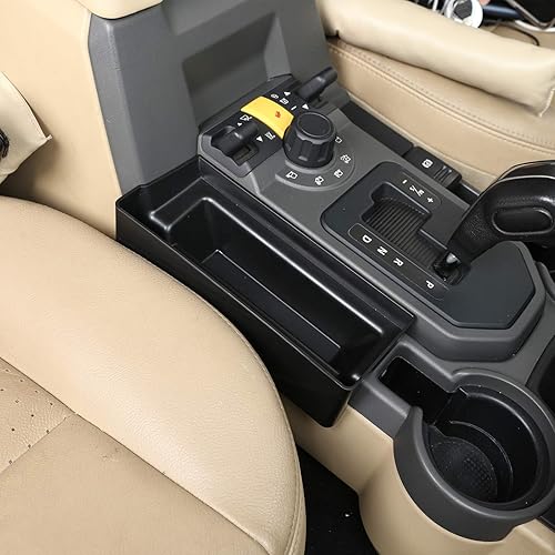 Miniatura 5 de CHEYA Bandeja organizadora de plástico ABS negro para consolas centrales de coche, bandeja organizadora para Land Rover Discovery 3 2004-2009