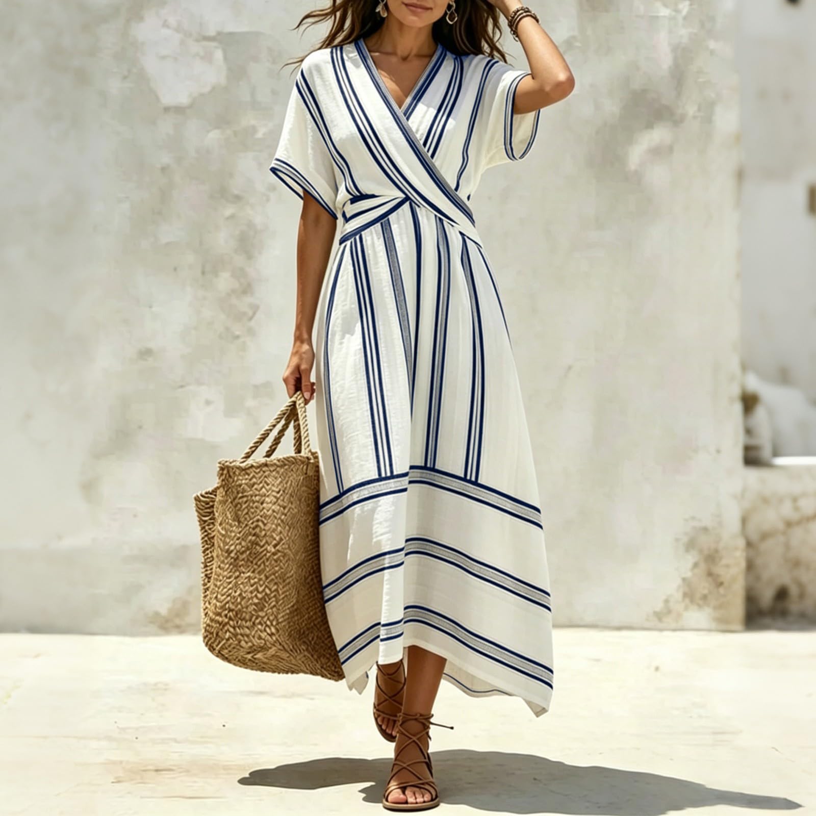 Vestito estivo da donna, lungo, ampio