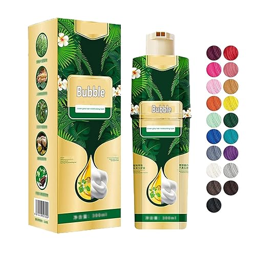 Champú de tinte para el cabello con burbujas vegetales, champú natural instantáneo para mujeres y hombres, crema de color para lavar el cabello
