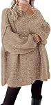 BTFBM Women's Long Pullover Sweaters 2026 Fall Winter Mock Neck Long Sleeve Thick Oversized Casual Knitted Jumper Tops