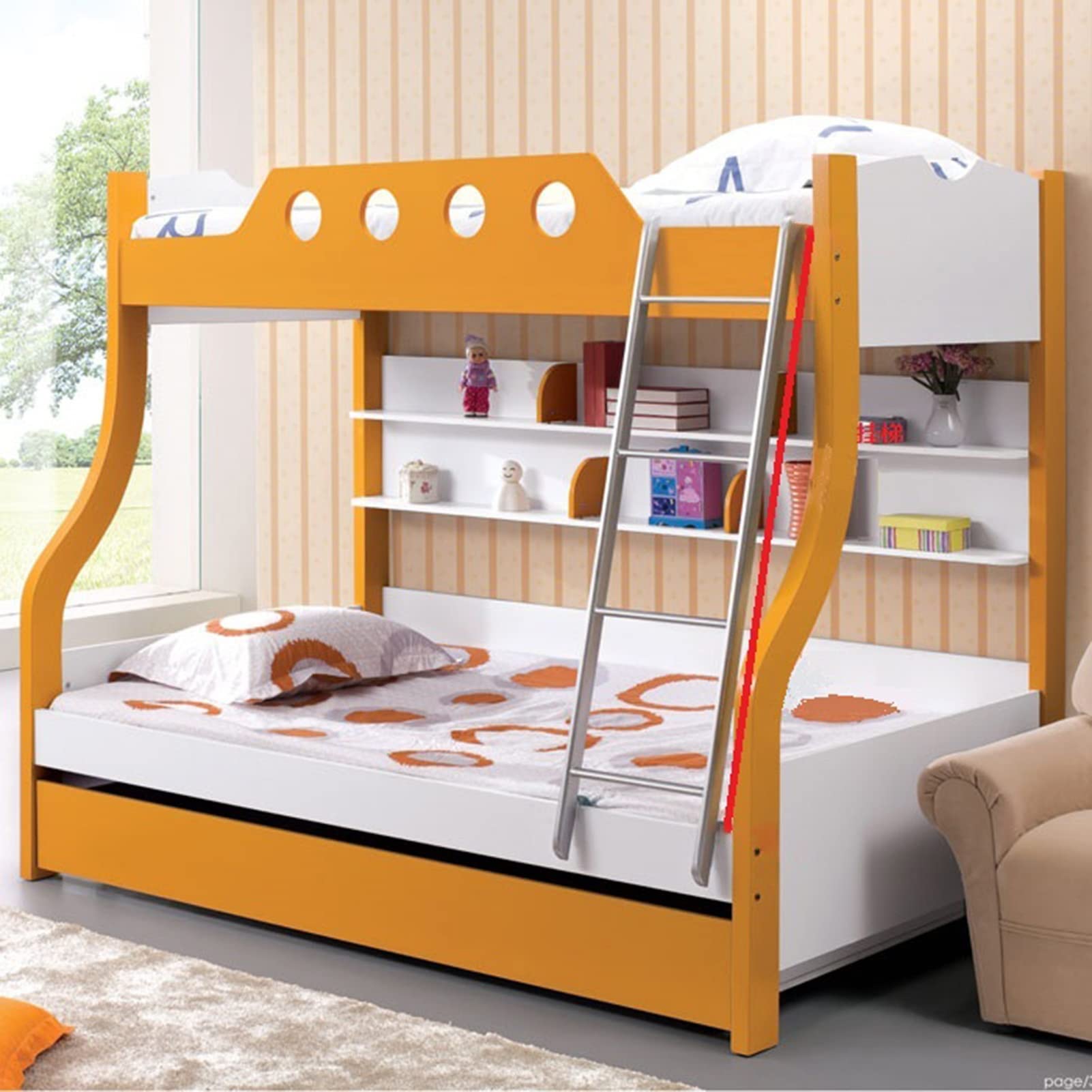 échelle de lit Échelle Superposée en Fer pour Camping-car Avec Crochets, Échelle de Lit Superposé Réglable Uniquement pour les Espaces Étroits, Échelles Lits Superposés pour Dortoirs et Maisons ( Colo