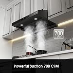 GASLAND 30 Inch Range Hood UC30BSM 700 CFM Under Cabinet Range Hood, Stainless Steel Kitchen Vent Hood, Powerful Stove Vent Hood with LED Lights, Touch Screen, Dishwasher Safe Baffle Filters
