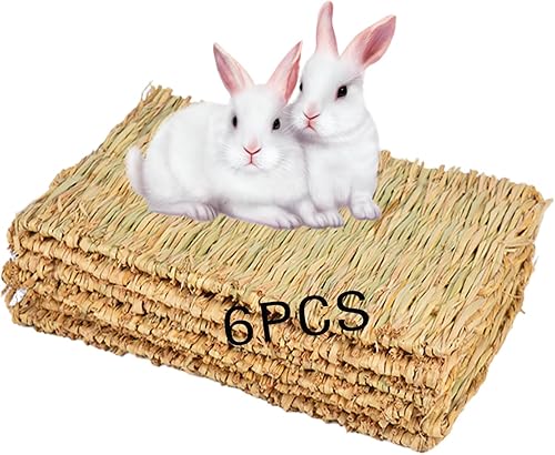 Alfombrilla de hierba de conejo, alfombrillas de césped para conejos, paja natural, cama tejida de animales pequeños, heno mate para dormir,