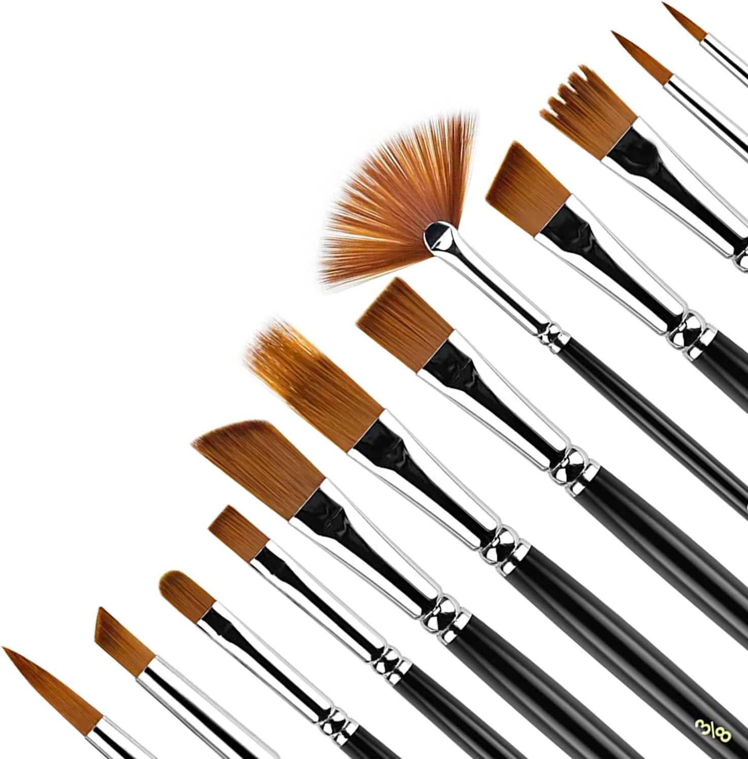 Bluebird 12 Pcs Professional Artist Paint Brush Set for Acrylic Paintings - Acrylic Paint Brushes for Water, Oil Painting - Brushes for Canvas, Fabric & Watercolors