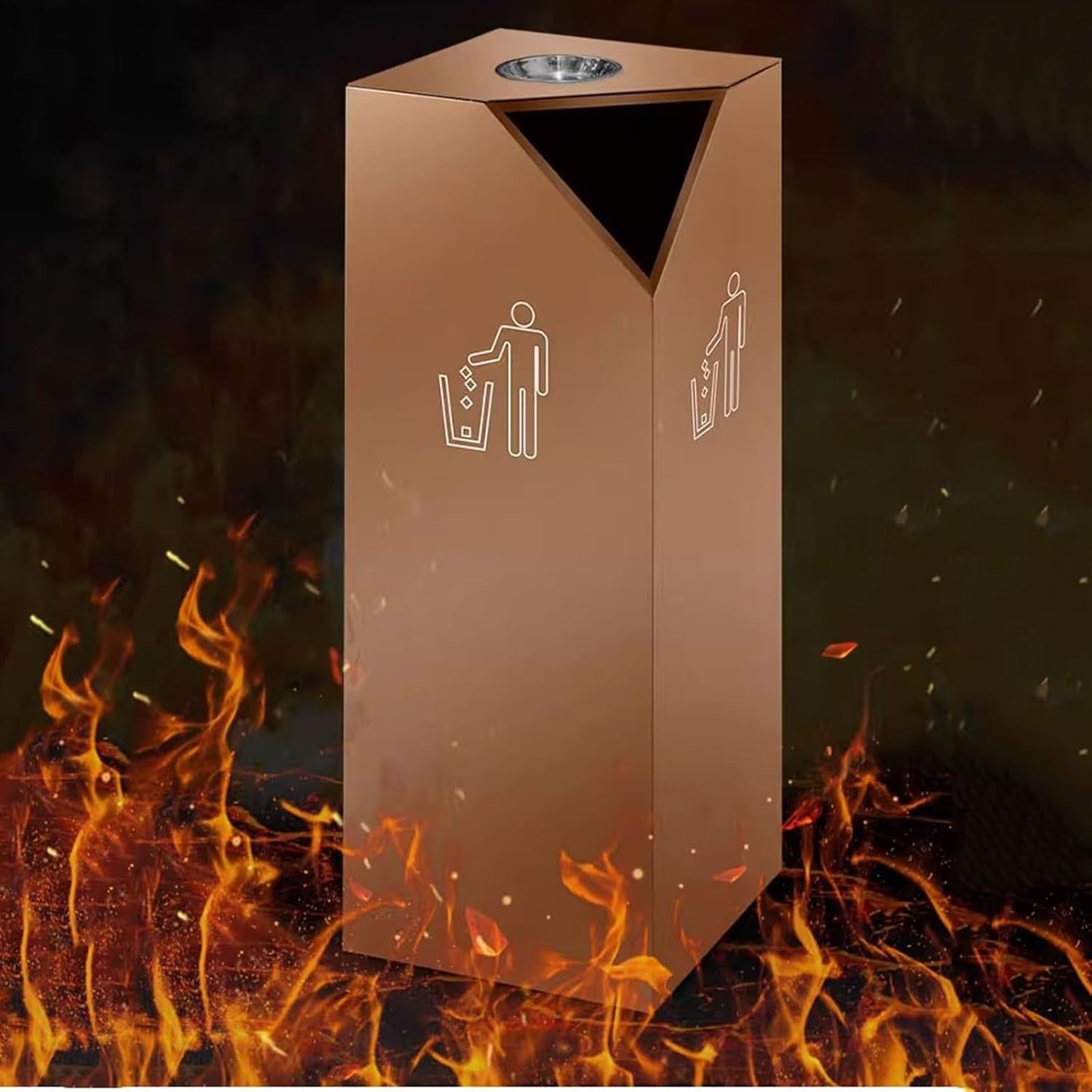 Garbage can Outdoor Bins Lobby Vertical Sales Department Lift Entrance Stainless Steel Hotel Mall Plaza Outdoor Fruit Bins Garbage can