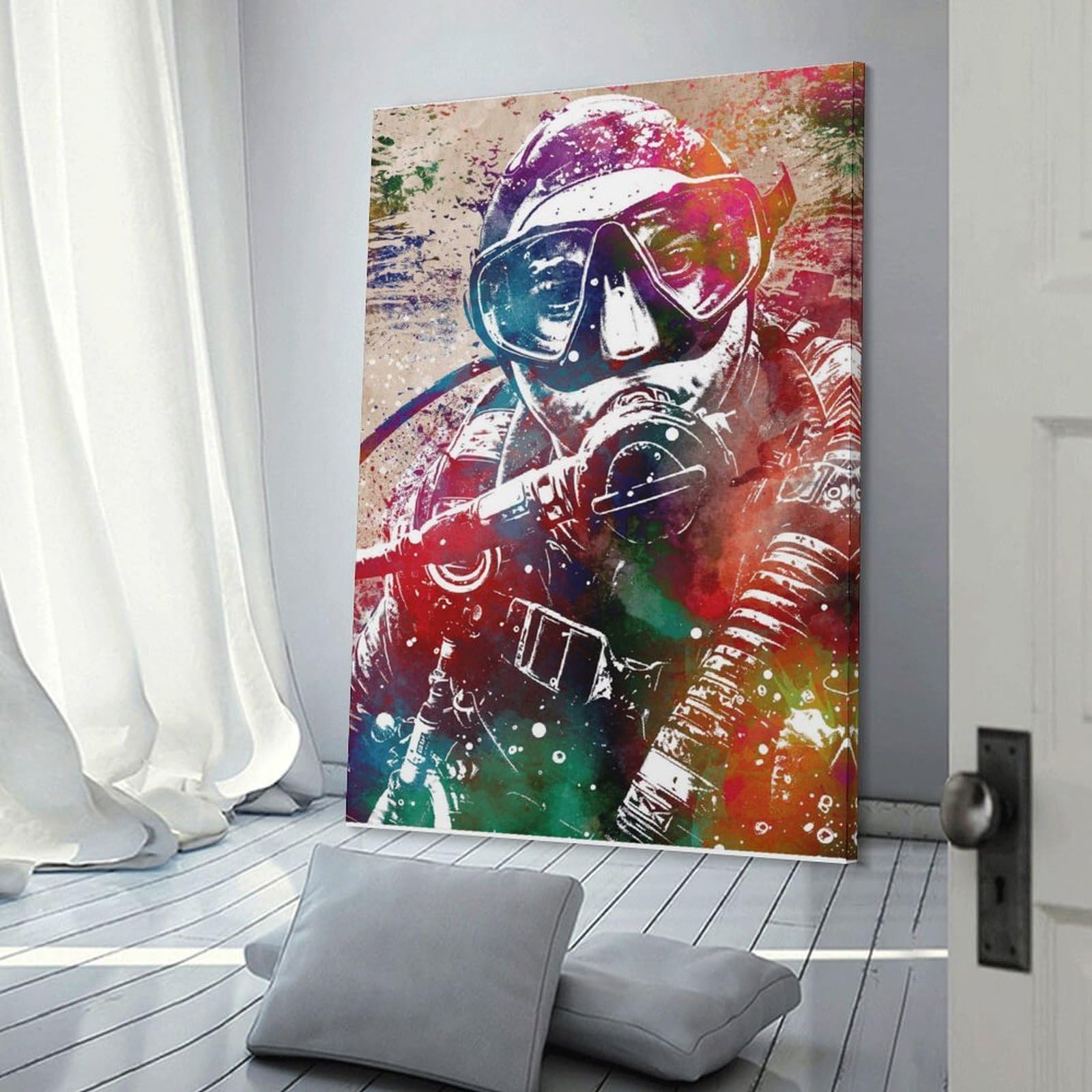 Junmoney Canvas Art Print Colorful Motorcycle Art Print, 08x12inch(20x30cm), for Calm Bedrooms, Home Corners Or Flats, A Warm Accent for Relaxed Interiors