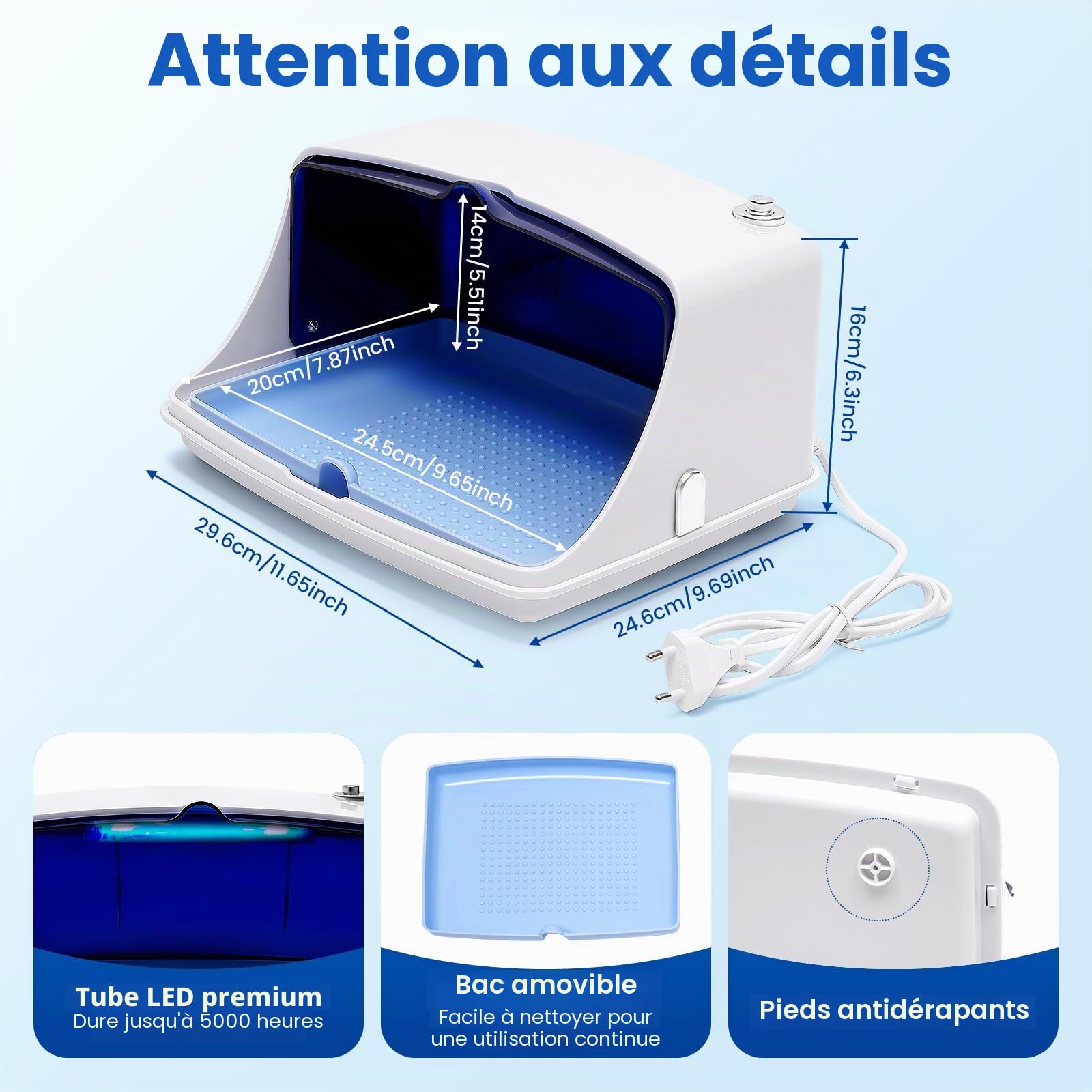Sterilisateur Materiel Onglerie UV 5 W,Stérilisateur UV 220 V pour Désinfecter de Salon de Coiffure Manucure et Maison,Onglerie Materiel Professionnel