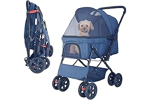 Extra-Spacious Stroller for Large Dogs Up to 100 lbs