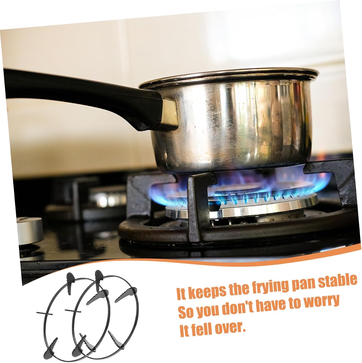 2pcs Gas Stove Fire Brackets Stove Rack for Stabilizing Woks and Bottom Pans Practical Kitchen Accessory for Safe Cooking and Heat Control